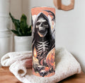 Skeleton Goblin Halloween Tumbler 20oz With Reusable Straw, Can Be Personalized