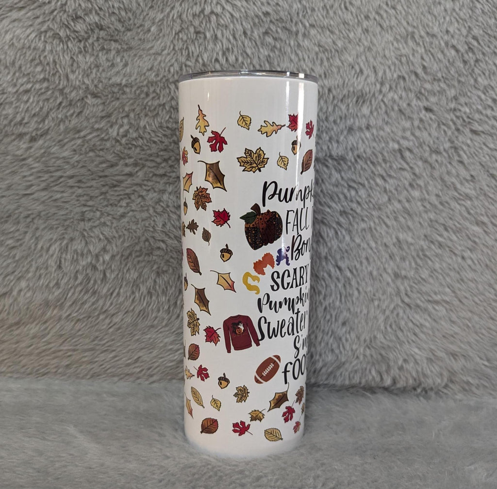Pumpkin Spice Fall Tumbler 20oz With Reusable Straw