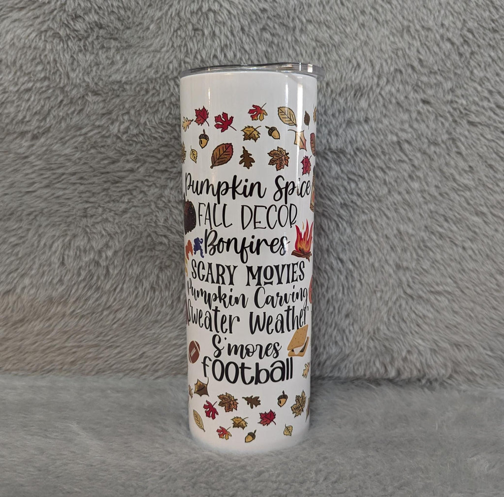 Pumpkin Spice Fall Tumbler 20oz With Reusable Straw