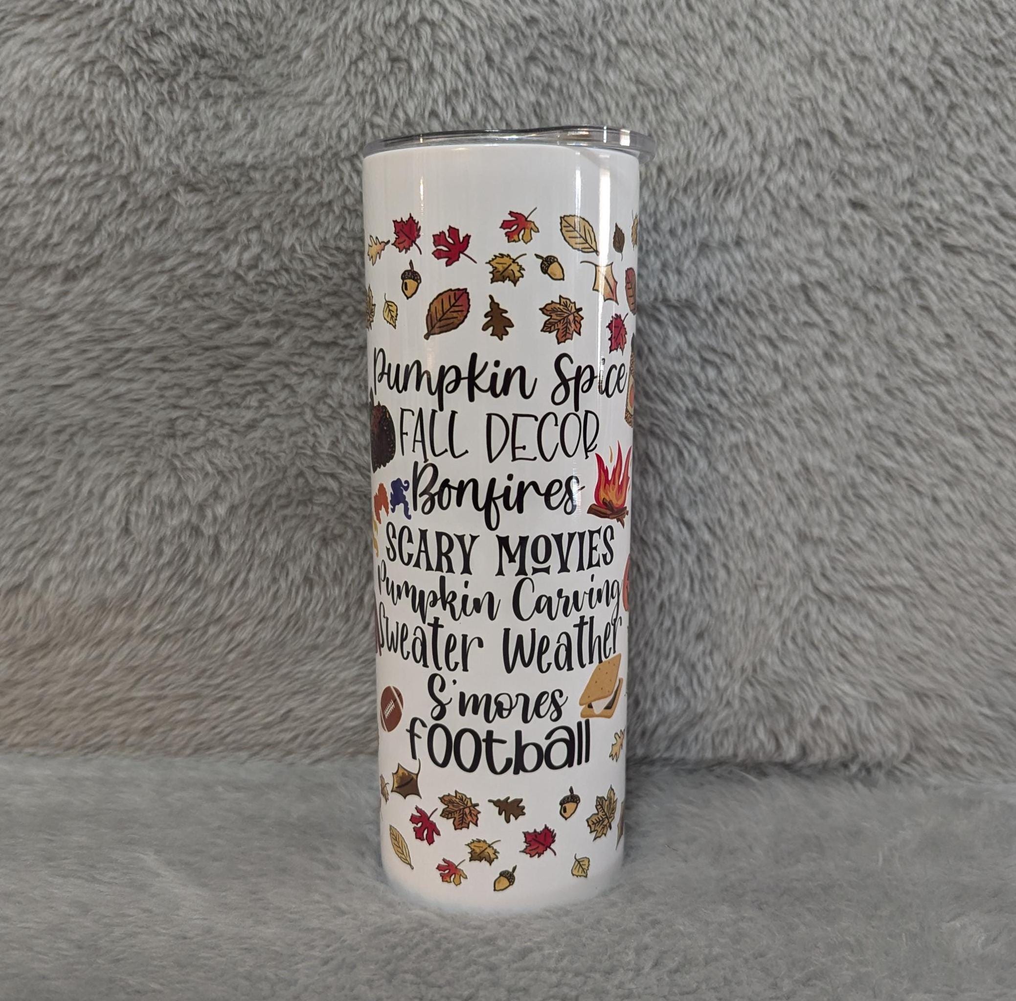 Pumpkin Spice Fall Tumbler 20oz With Reusable Straw