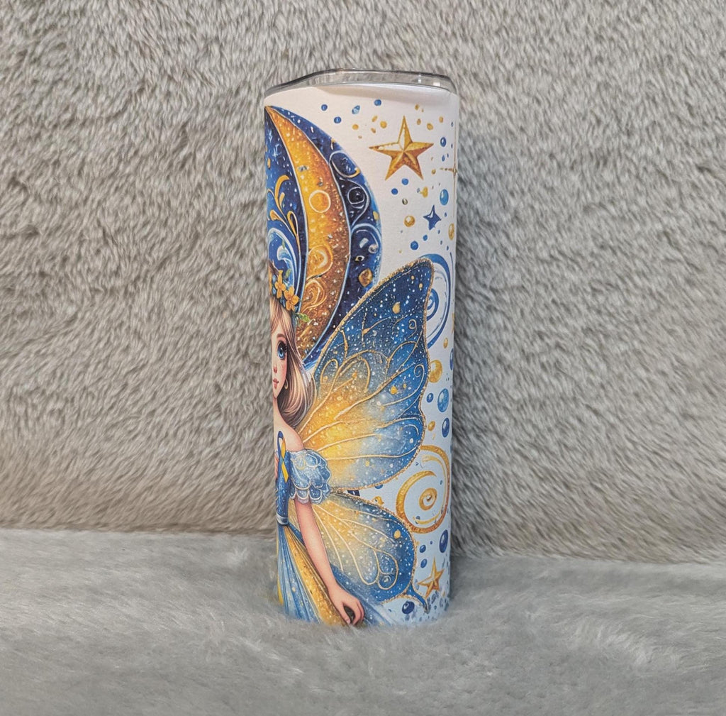 Down Syndrome Awareness Fairy Tumbler Can Be Personalized, 20oz Tumbler With Lid and Straw, Home Or On The Go, Hot Or Cold Drinks