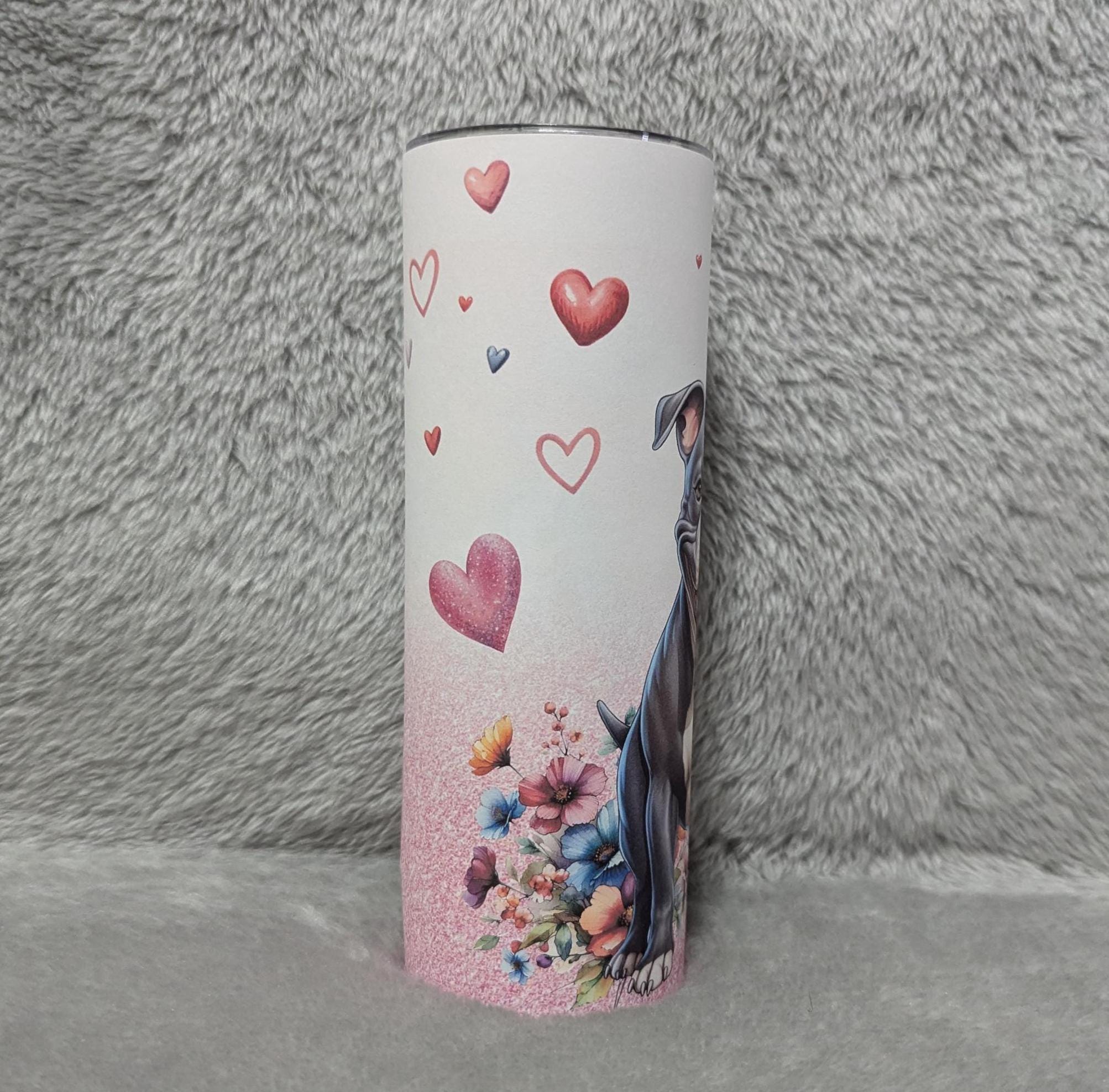 Pitbull Tumbler With A Glitter Design 20oz With Reusable Straw, Can Be Personalized