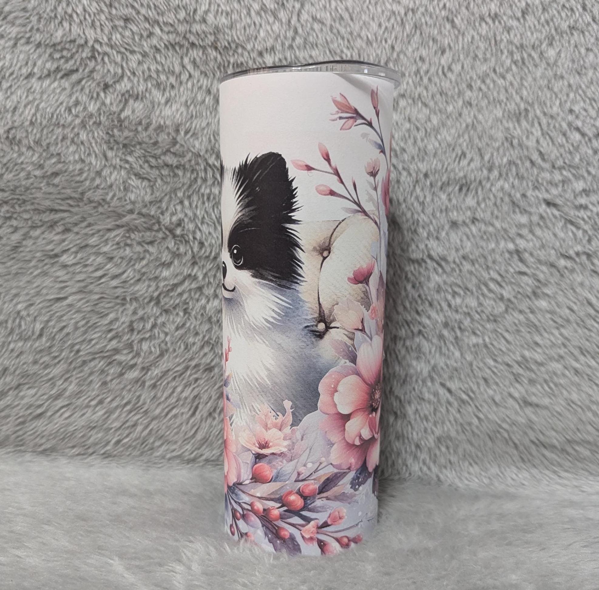 Pomeranian Dog Tumbler 20oz With Reusable Straw Can Be Personalized