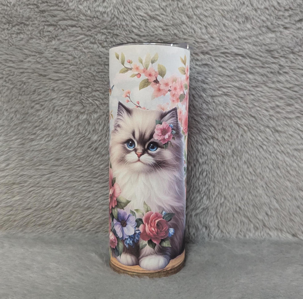 Ragdoll Kitten With Flowers and Butterflies Tumbler Can Be  Personalized, Cup With Name, Cat Gift, For Everyday Use - Hot Or Cold Drinks