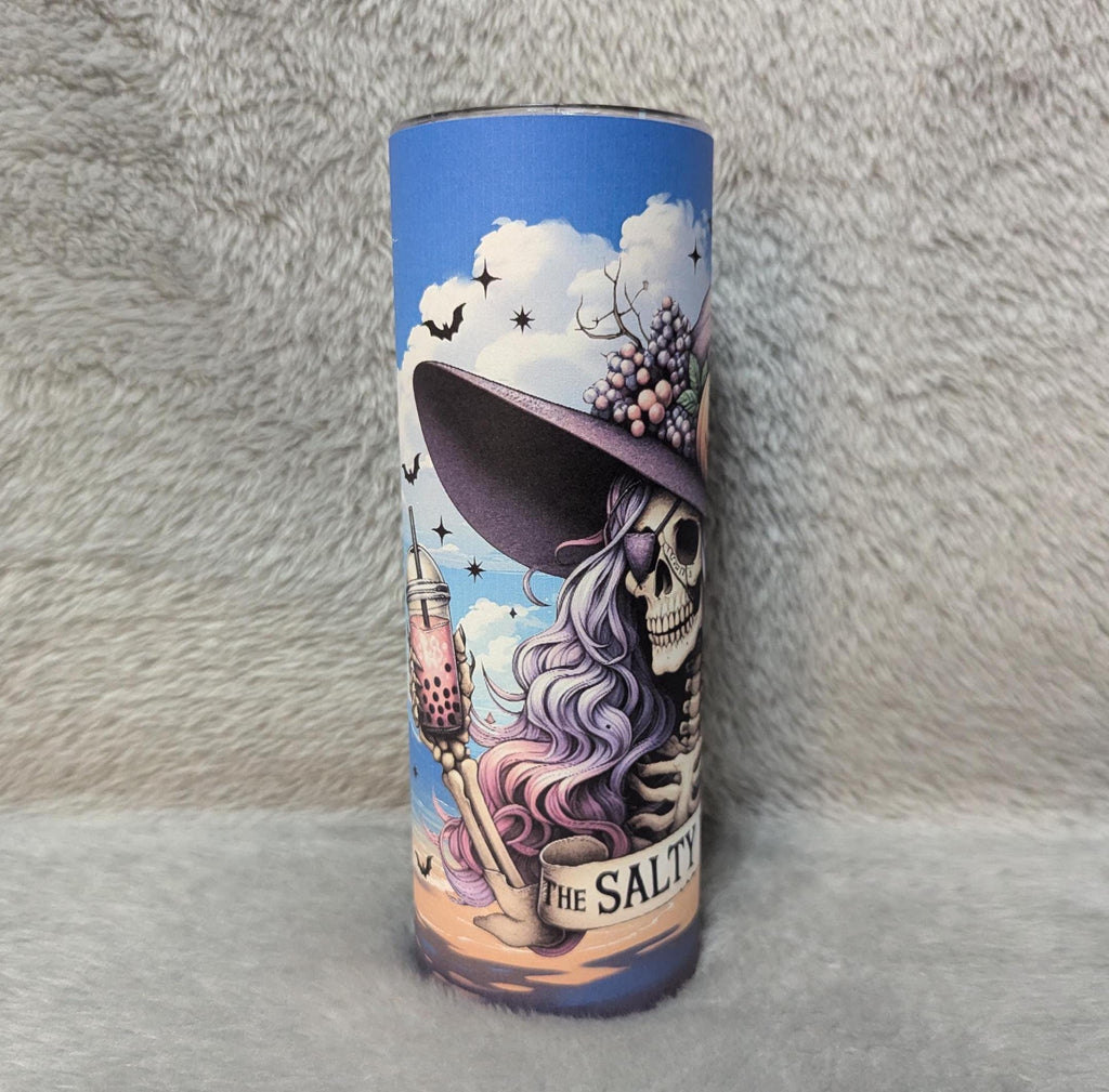 The Salty Witch Beach Tumbler with Reusable Straw - Customizable Gift Idea, Vacation Gift, Family Vacation Tumbler, Summer Tumbler For Girls