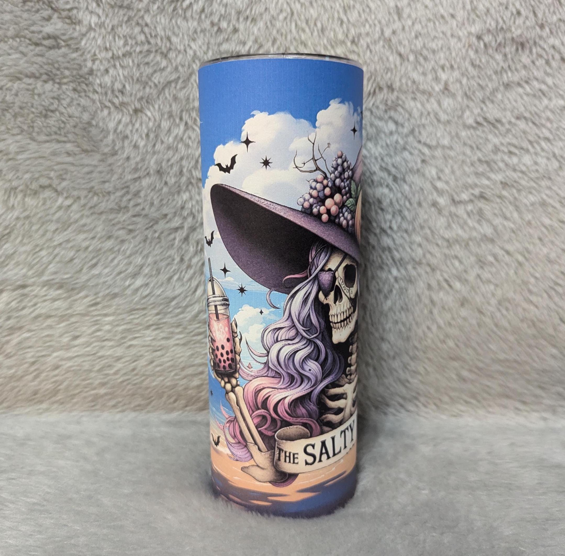 The Salty Witch Beach Tumbler with Reusable Straw - Customizable Gift Idea, Vacation Gift, Family Vacation Tumbler, Summer Tumbler For Girls