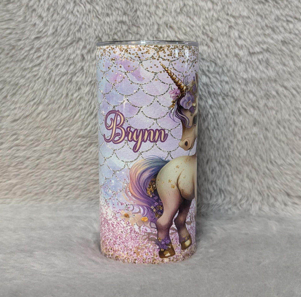Pretty Kids Unicorn Tumbler with Lid and Straw, Perfect for Summer Drinks, Personalized Unicorn Tumbler, Unicorn Cup With Name