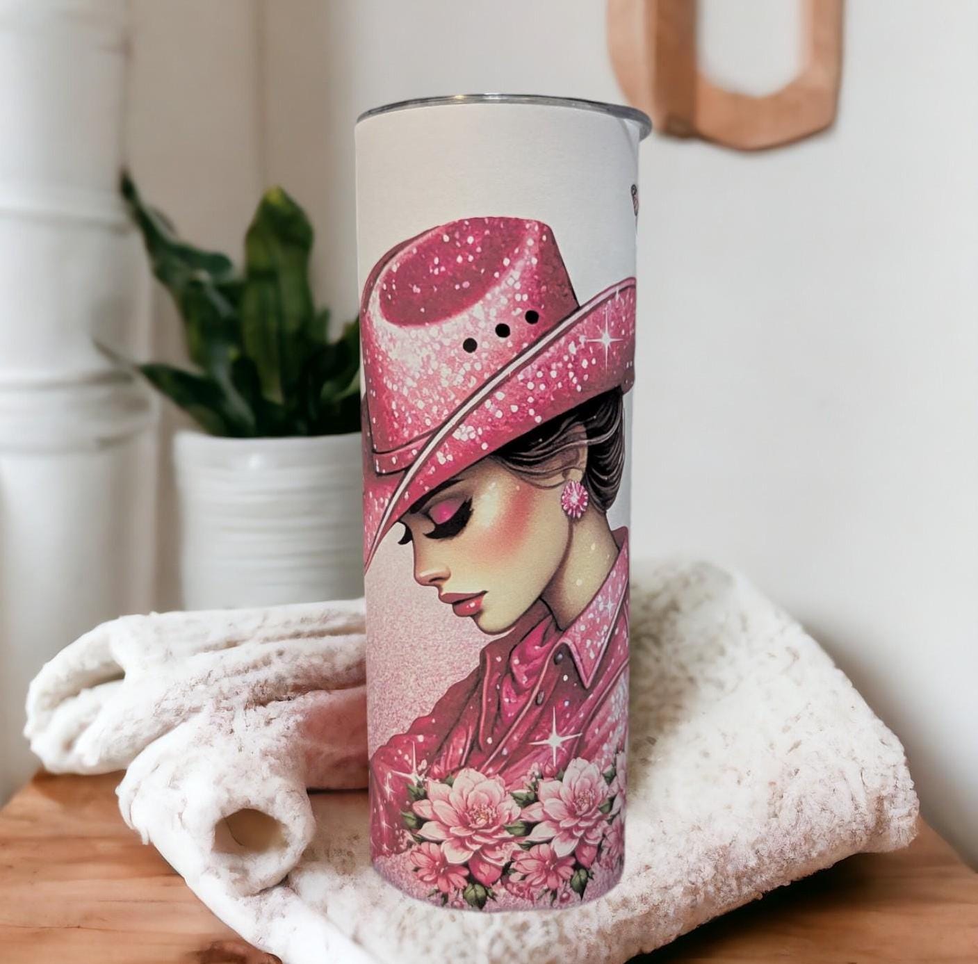 Cowgirl Tumbler Can Be Personalized, Includes A Reusable Straw, Gift For A Cowgirl, 20oz Tumbler For Hot Or Cold Drinks