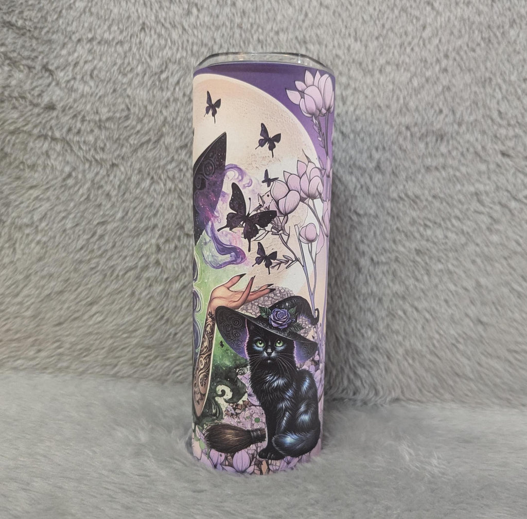 Witch Tumbler Can Be Personalized, Halloween Gift, Mystical Gift For Her, 20oz Tumbler With Reusable Straw, Hot Or Cold Beverages