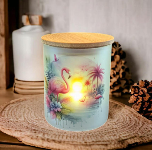 Beautiful Flamingo Candle Holder Includes A Battery Operated Flickering Tea Light, Flamingo Jar, Flamingo Decor