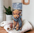 Highland Cow In The Snow 20oz Tumbler Can Be Personalized, Cow Cup With Name, Cow Coffee Cup, Cow Lovers Tumbler, Cow Lovers Gift For Her