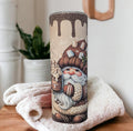 Gnome Tumbler with A Gnome Enjoying A Cup Of Hot Cocoa Can Be Personalized, Gnome Lover Gift, Includes Reusable Straw, Hot Or Cold Drinks