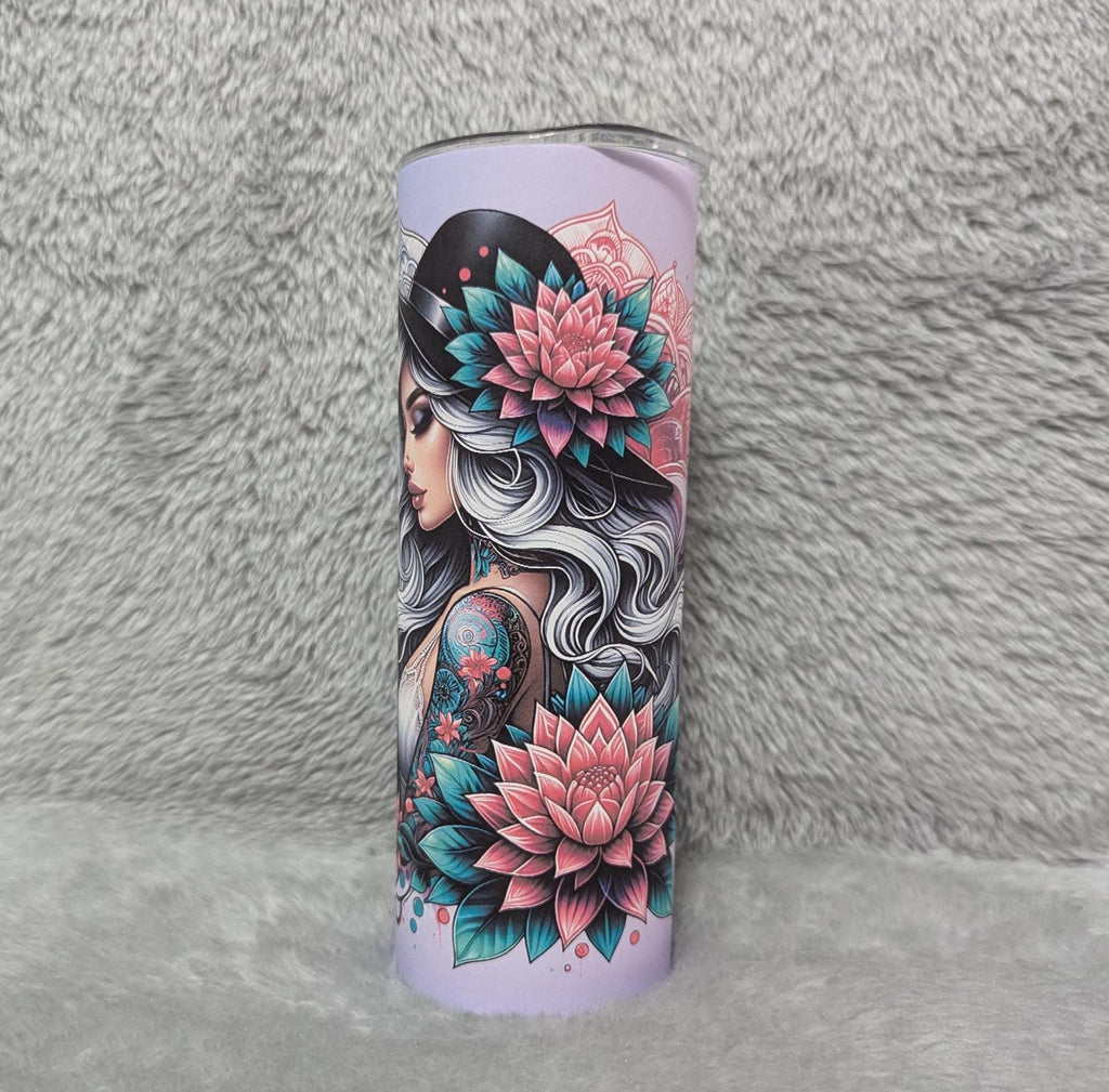 Boho Floral Girl Tumbler Can Be Personalized, Sunflower Girl Tumbler, For Everyday Use - Hot Or Cold Drinks, 20oz Tumbler Gift For Her