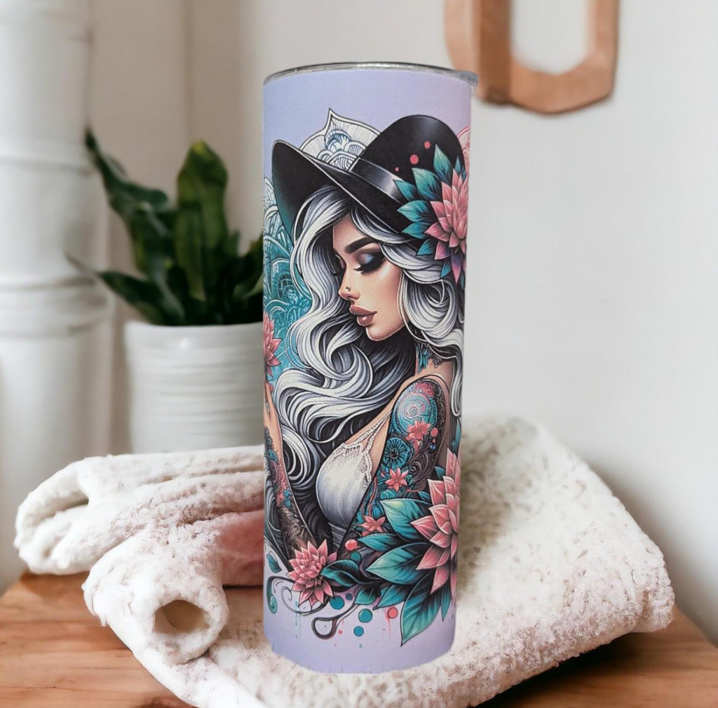 Boho Floral Girl Tumbler Can Be Personalized, Sunflower Girl Tumbler, For Everyday Use - Hot Or Cold Drinks, 20oz Tumbler Gift For Her