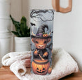 Halloween Highland Cow Witches Tumbler Can be Personalized, Perfect for Halloween Lovers, 20oz Tumbler With Reusable Straw