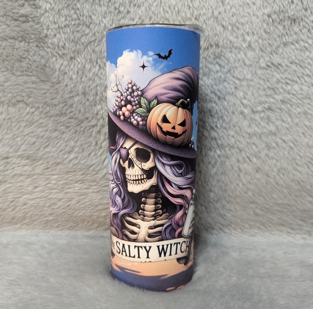 The Salty Witch Beach Tumbler with Reusable Straw - Customizable Gift Idea, Vacation Gift, Family Vacation Tumbler, Summer Tumbler For Girls