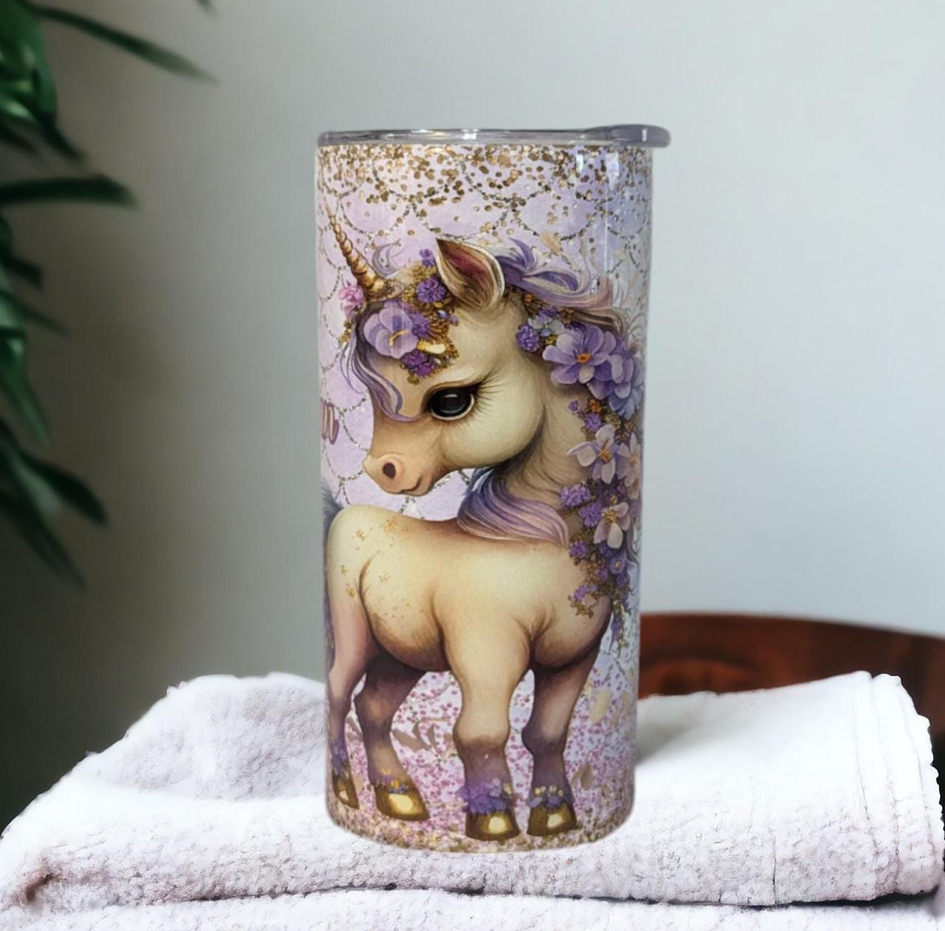 Pretty Kids Unicorn Tumbler with Lid and Straw, Perfect for Summer Drinks, Personalized Unicorn Tumbler, Unicorn Cup With Name