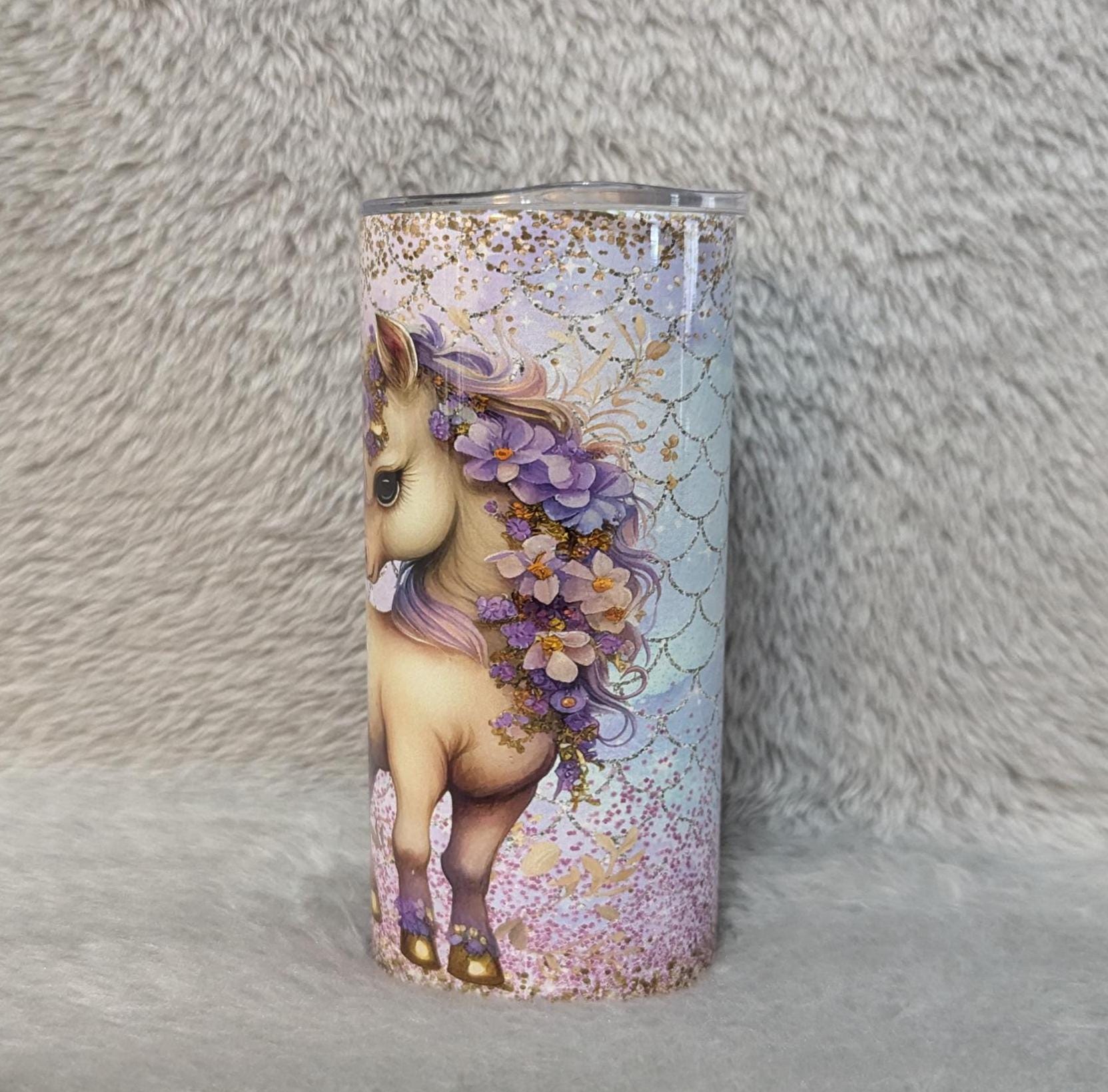 Pretty Kids Unicorn Tumbler with Lid and Straw, Perfect for Summer Drinks, Personalized Unicorn Tumbler, Unicorn Cup With Name