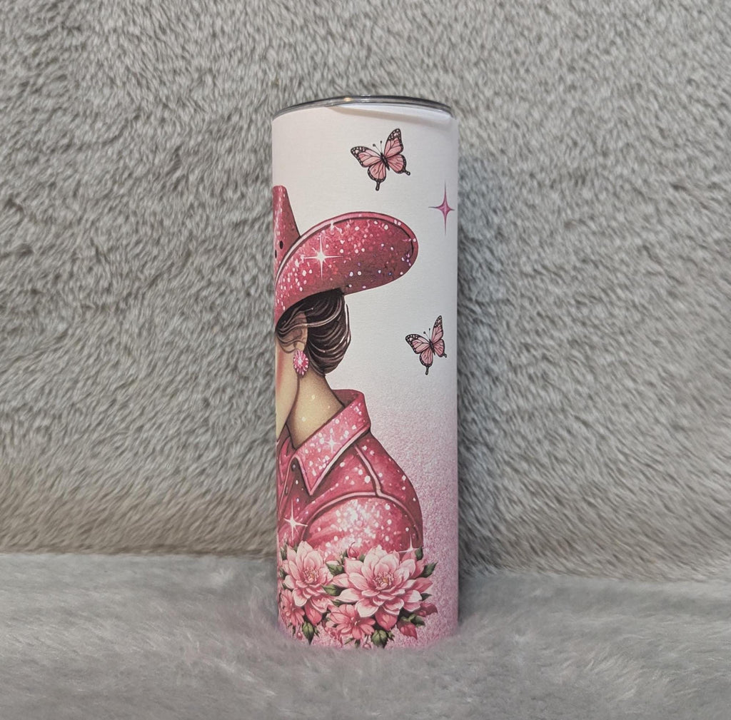 Cowgirl Tumbler Can Be Personalized, Includes A Reusable Straw, Gift For A Cowgirl, 20oz Tumbler For Hot Or Cold Drinks