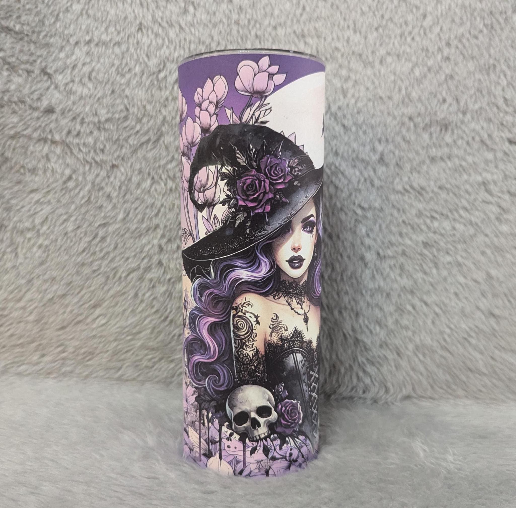 Witch Tumbler Can Be Personalized, Halloween Gift, Mystical Gift For Her, 20oz Tumbler With Reusable Straw, Hot Or Cold Beverages