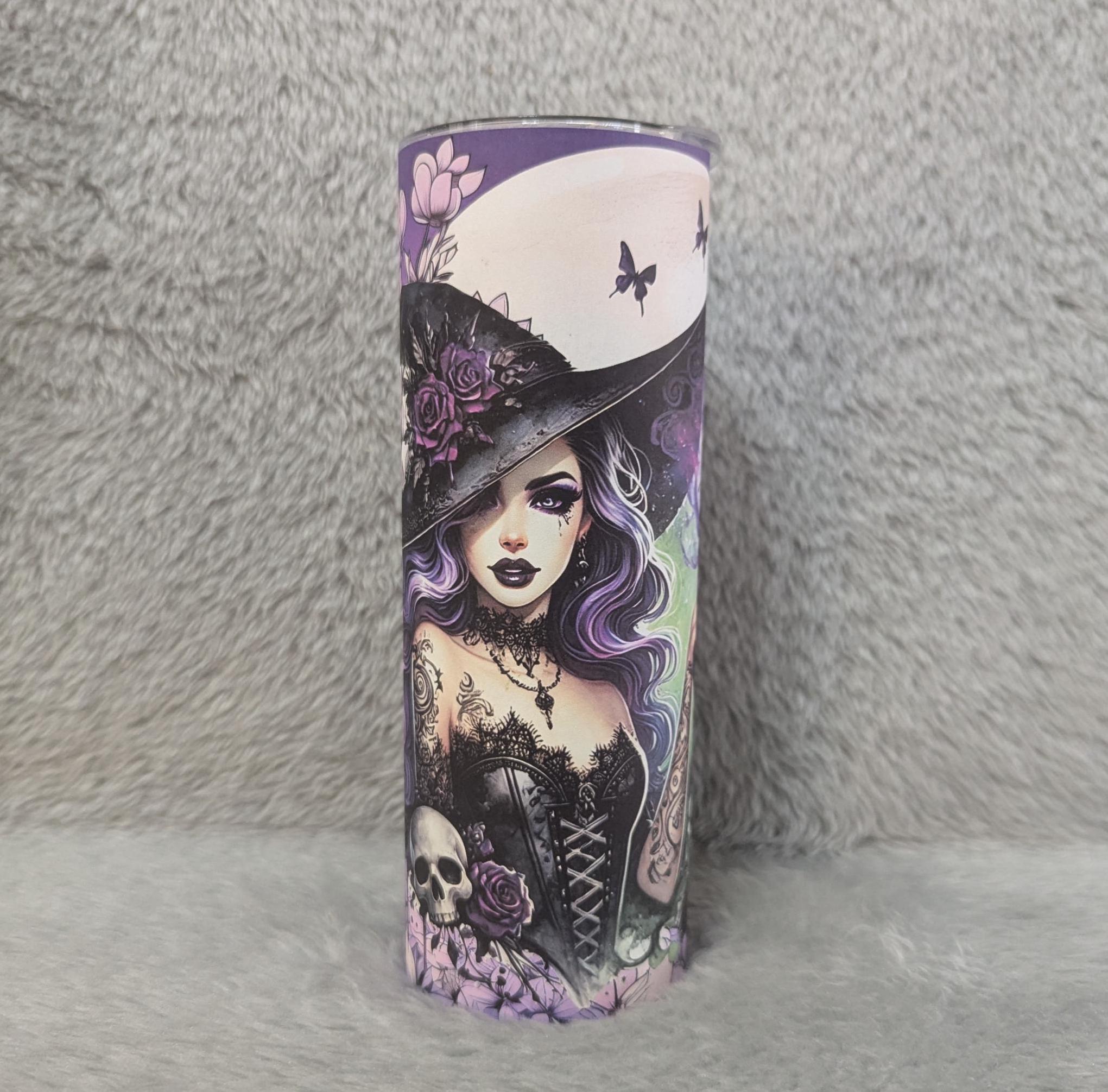 Witch Tumbler Can Be Personalized, Halloween Gift, Mystical Gift For Her, 20oz Tumbler With Reusable Straw, Hot Or Cold Beverages