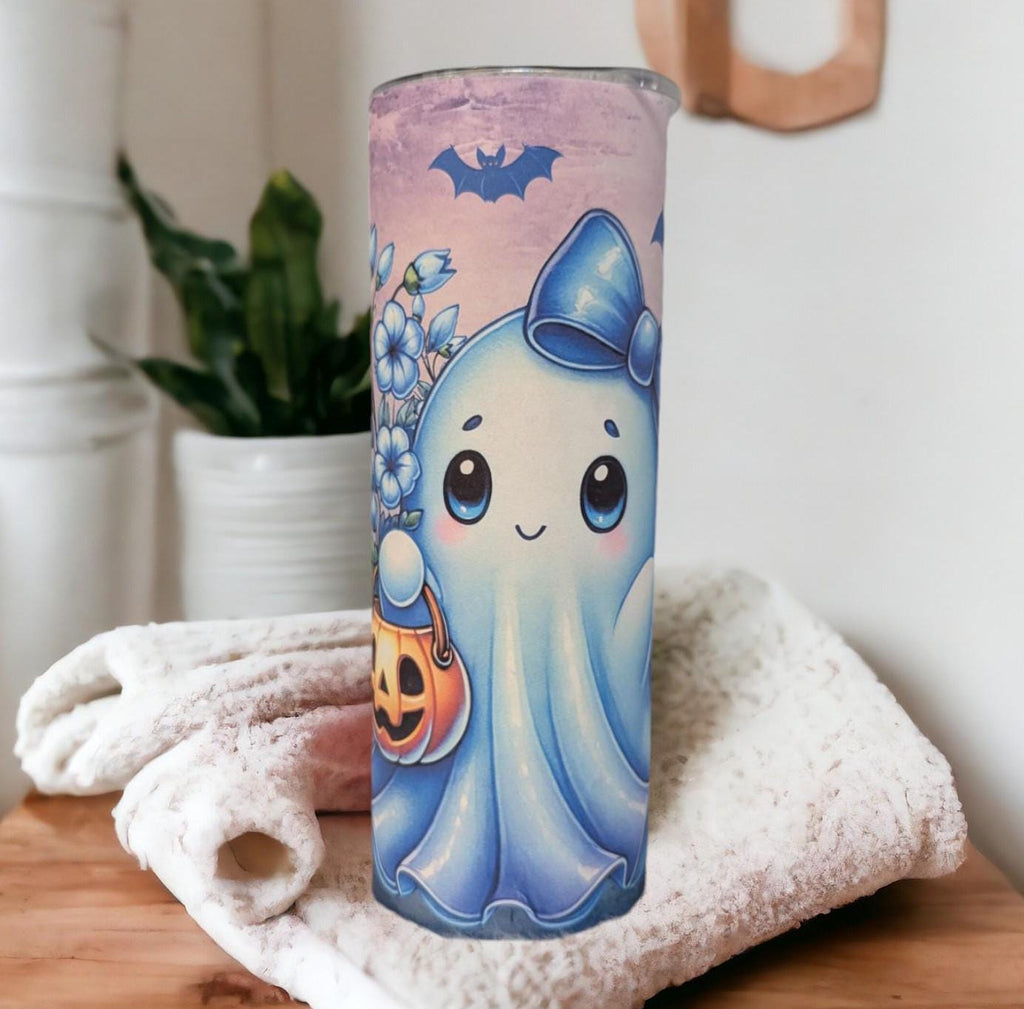 Cute Ghost Tumbler Can Be Personalized, Halloween Cup, Ghosts Cup, Fun Halloween Gift, 20oz Tumbler With Straw, Halloween Party Gift For Her