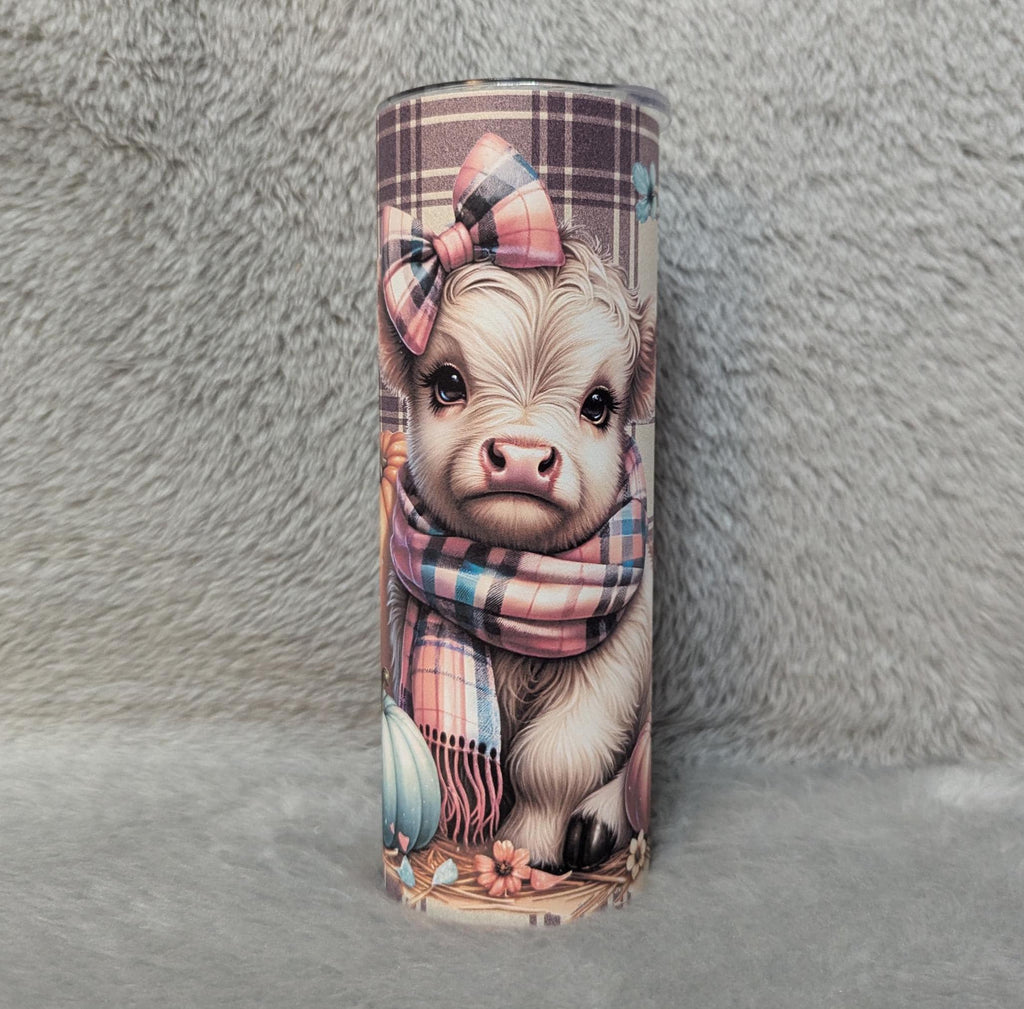 Fall Highland Cow 20oz Tumbler Can Be Personalized, Great For Hot Or Cold Drinks - Home Or On The Go, Highland Cow Tumbler With Straw