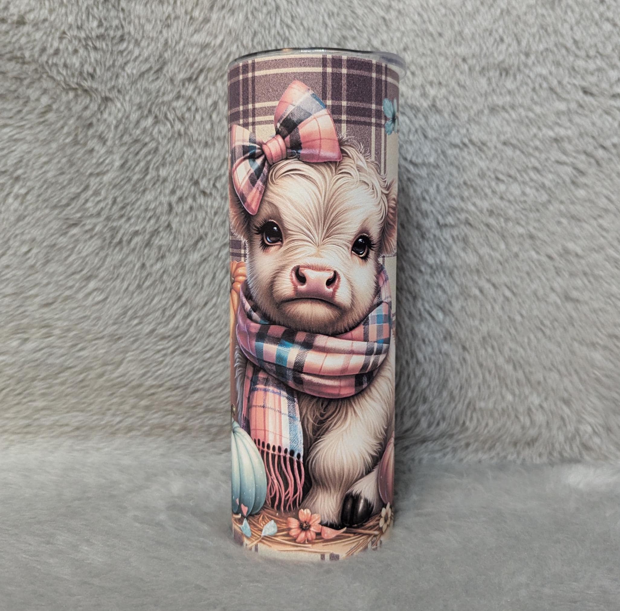 Fall Highland Cow 20oz Tumbler Can Be Personalized, Great For Hot Or Cold Drinks - Home Or On The Go, Highland Cow Tumbler With Straw