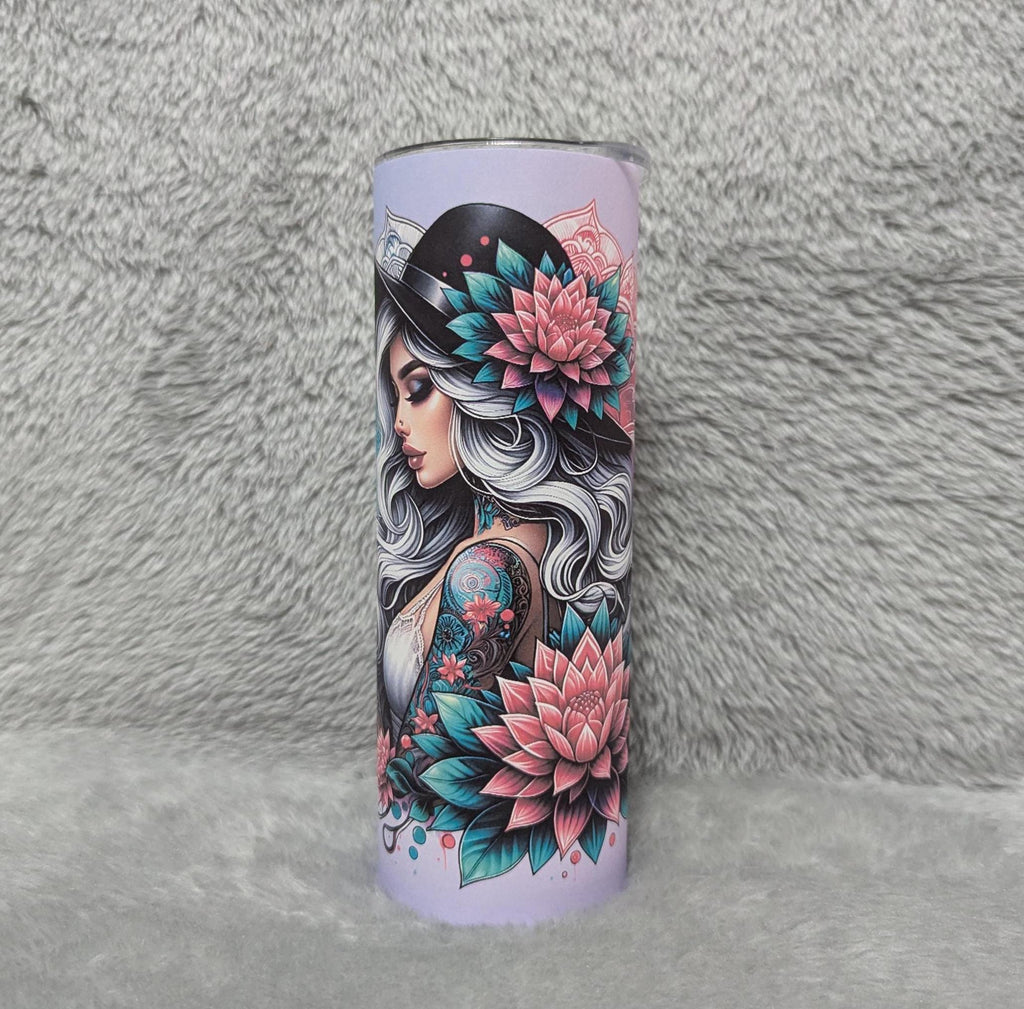 Boho Floral Girl Tumbler Can Be Personalized, Sunflower Girl Tumbler, For Everyday Use - Hot Or Cold Drinks, 20oz Tumbler Gift For Her