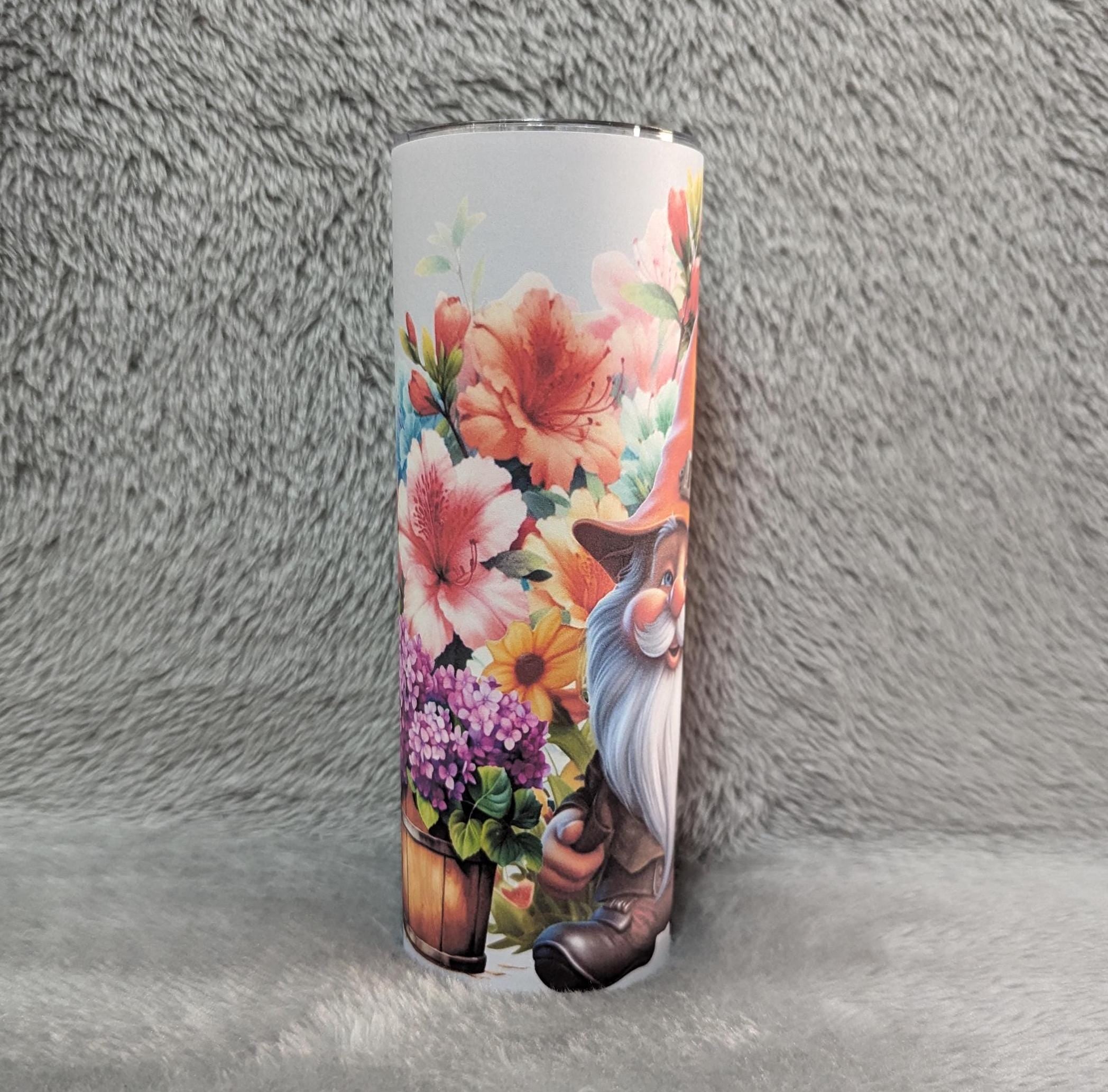 Garden Gnome Tumbler with Reusable Straw - Can be Personalized, Perfect for home or on the go, Gnome Tumbler, Gnome Cup, Gnome Lover Gift
