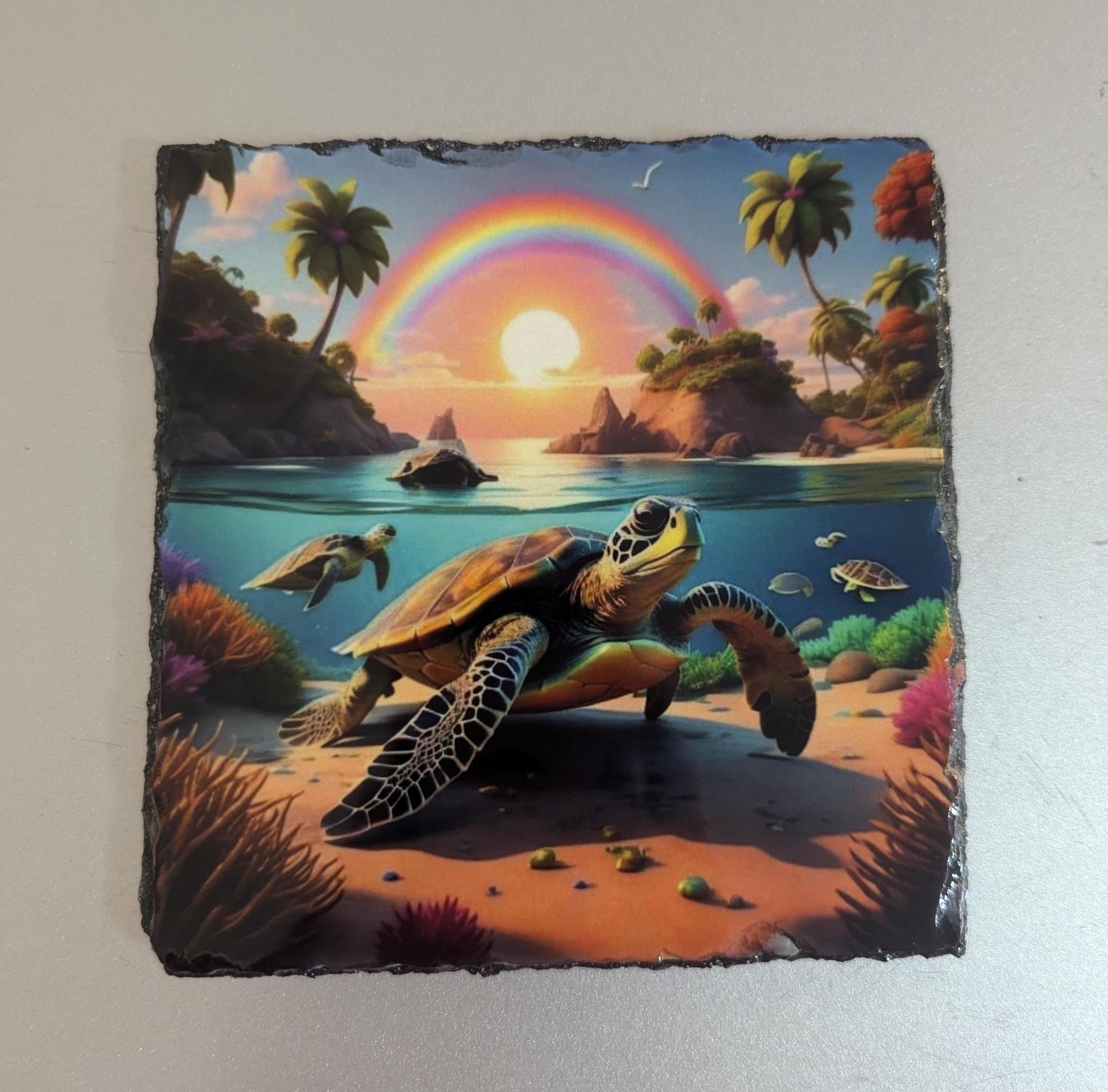 Slate Turtle Picture With Display Legs