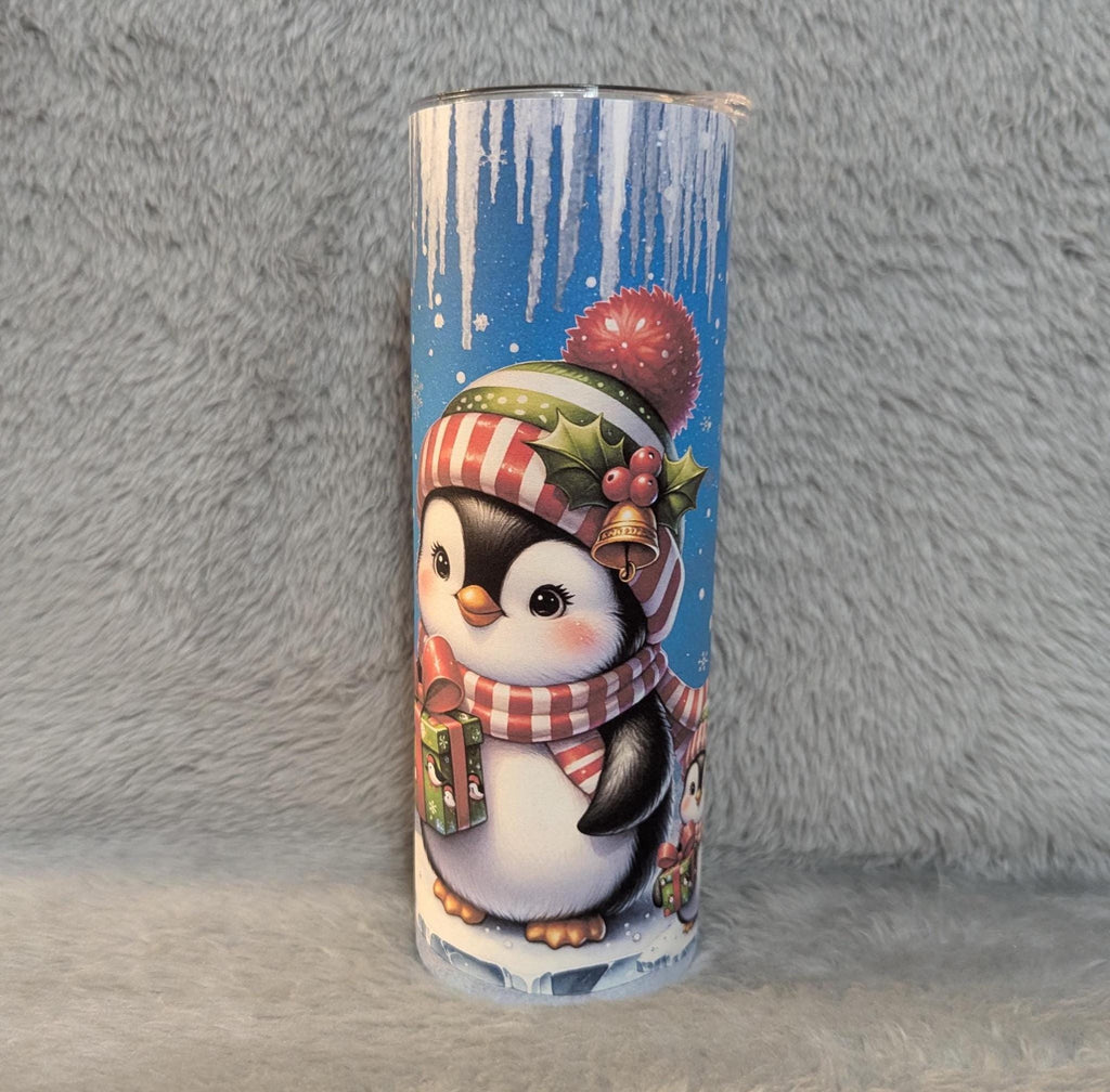 Christmas Penguin Tumbler Can Be Personalized, Christmas Penguin Tumbler, Cup With Name, Christmas Gift, Holiday Tumbler, 20oz Tumbler