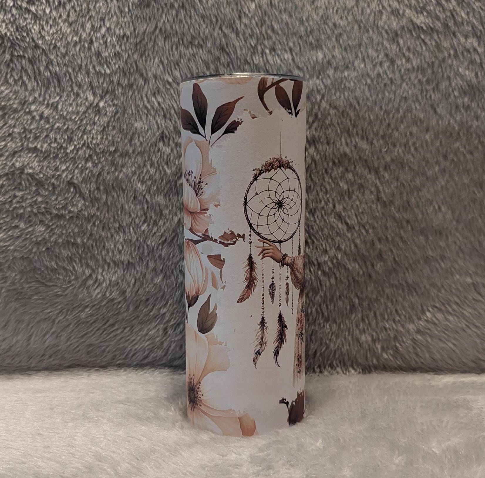 Boho Flower Girl Tumbler Can Be Personalized, 20oz Tumbler For Everyday Use - Hot Or Cold Drinks, Includes A Reusable Straw