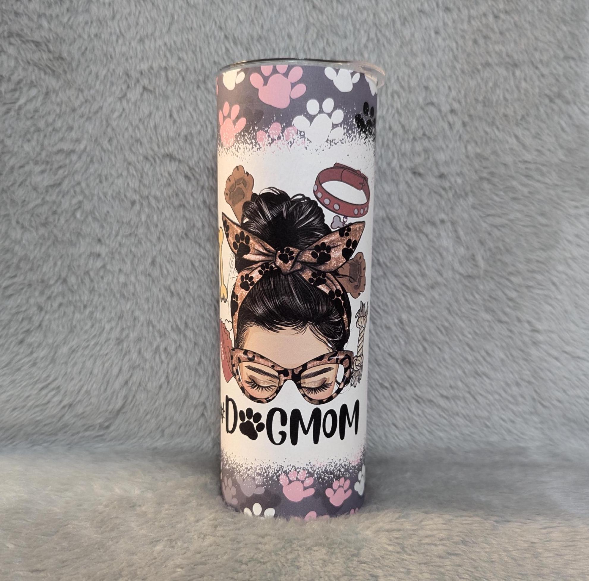 Dog Mom Tumbler Can Be Personalized, Gift For Mom, Dog Mom Cup, Gift For Her, 20oz Tumbler With Reusable Straw