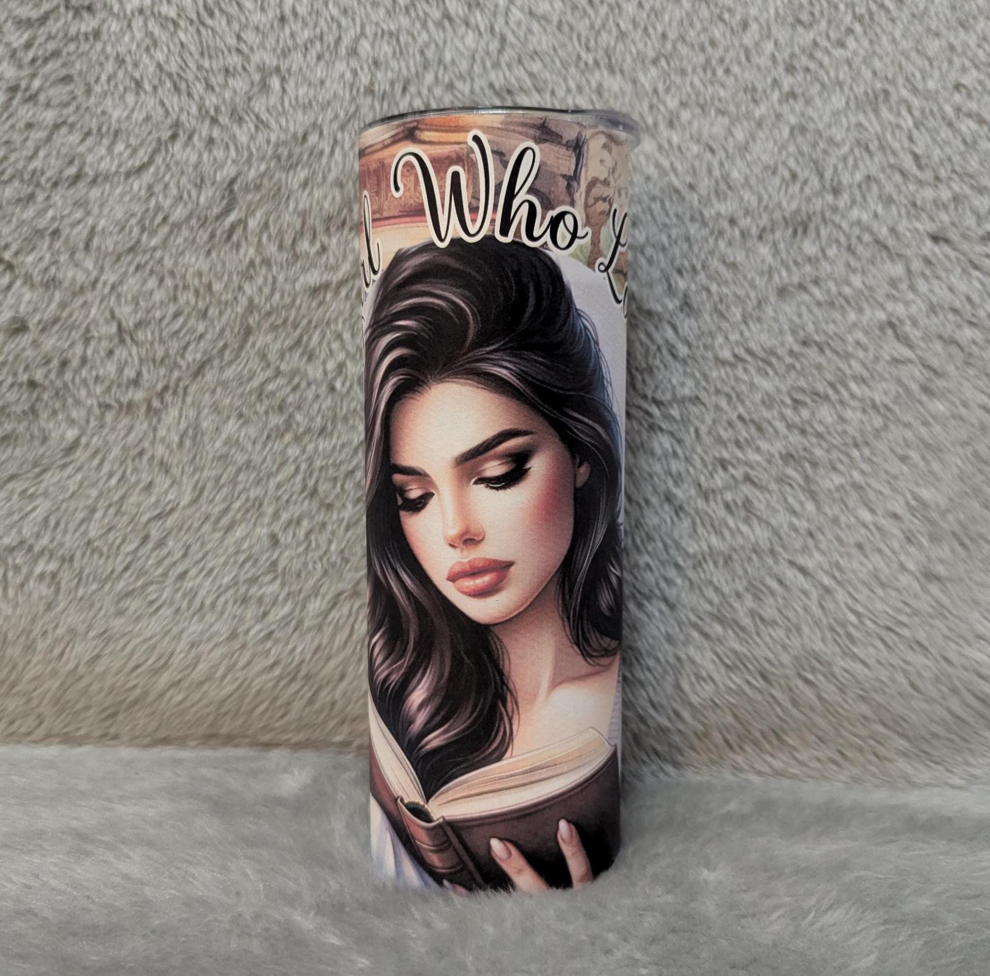 Just A Girl Who Loves Books 20oz Tumbler Can Be Personalized, Great For Everyday Use - Hot Or Cold Drinks, Gift For Book Lover