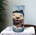 Adorable Kids Otter Tumbler with Peek-a-Boo Design, Includes Lid and Straw, Kids 15oz Tumbler Great For Home Or On The Go