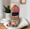 Cute Pig Tumbler That Can Also Be Personalized, 20oz Skinny Tumbler For Hot Or Cold Drinks, Beautiful Gift For Pig Lovers
