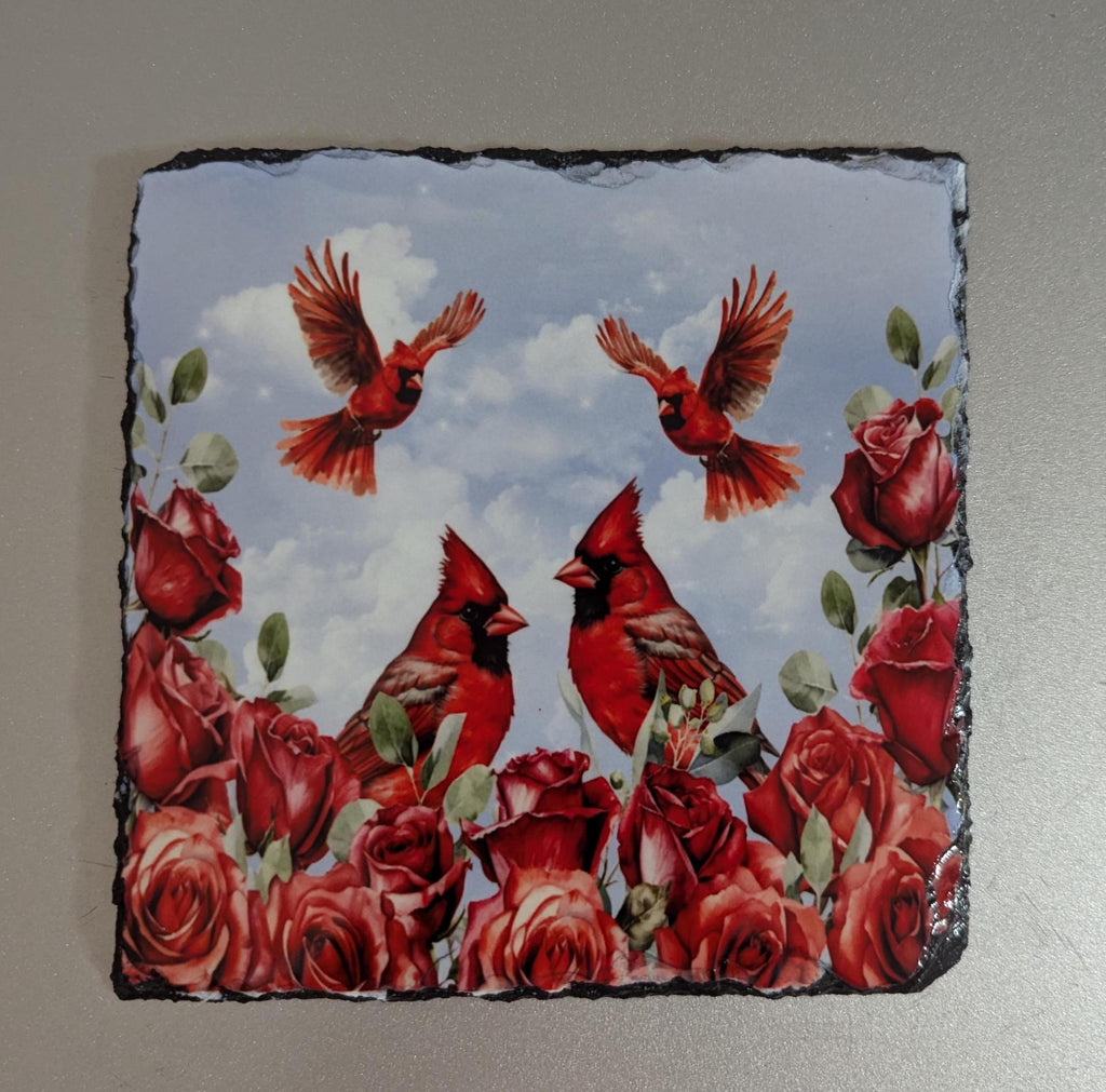 Slate Cardinal Picture With Display Legs