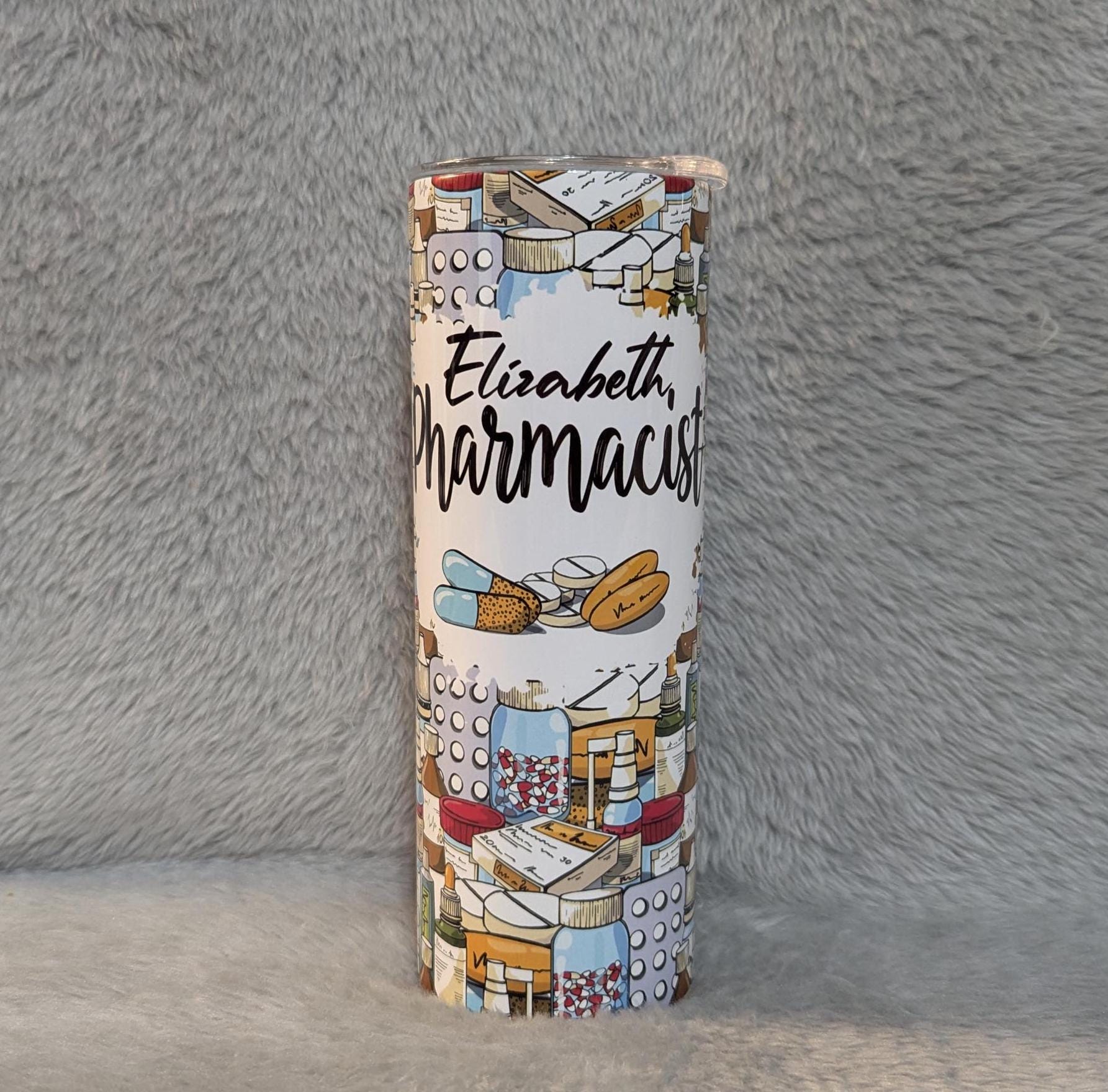Pharmacist Tumbler 20oz With Reusable Straw, Can Be Personalized