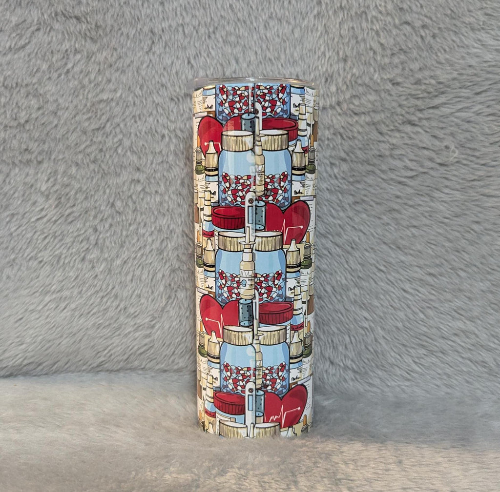 Pharmacist Tumbler 20oz With Reusable Straw, Can Be Personalized
