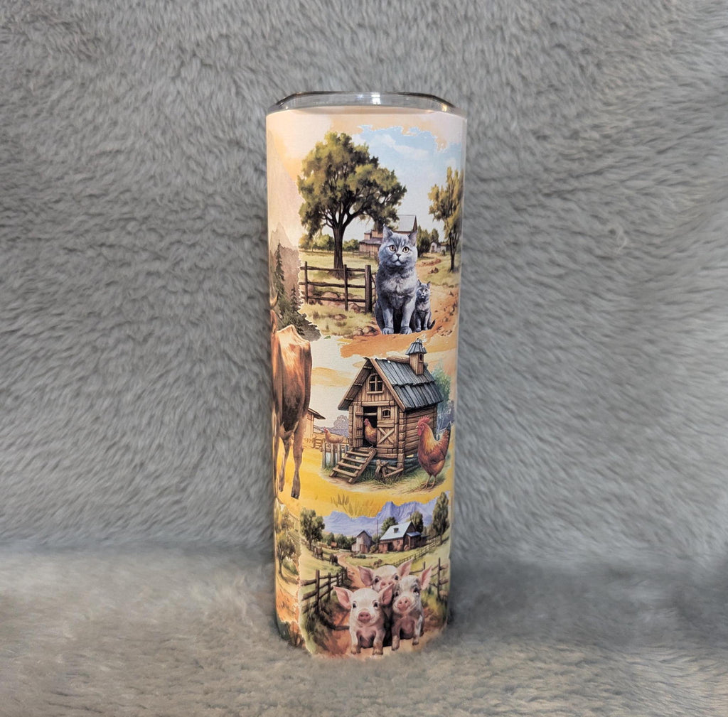 Farm Animal Tumbler 20oz With Reusable Straw