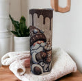 Winter Gnome Tumbler Can Be Personalized, Gnome Enjoying A Cup Of Hot Cocoa , Gnome Lover Gift, Includes Reusable Straw, Hot Or Cold Drinks