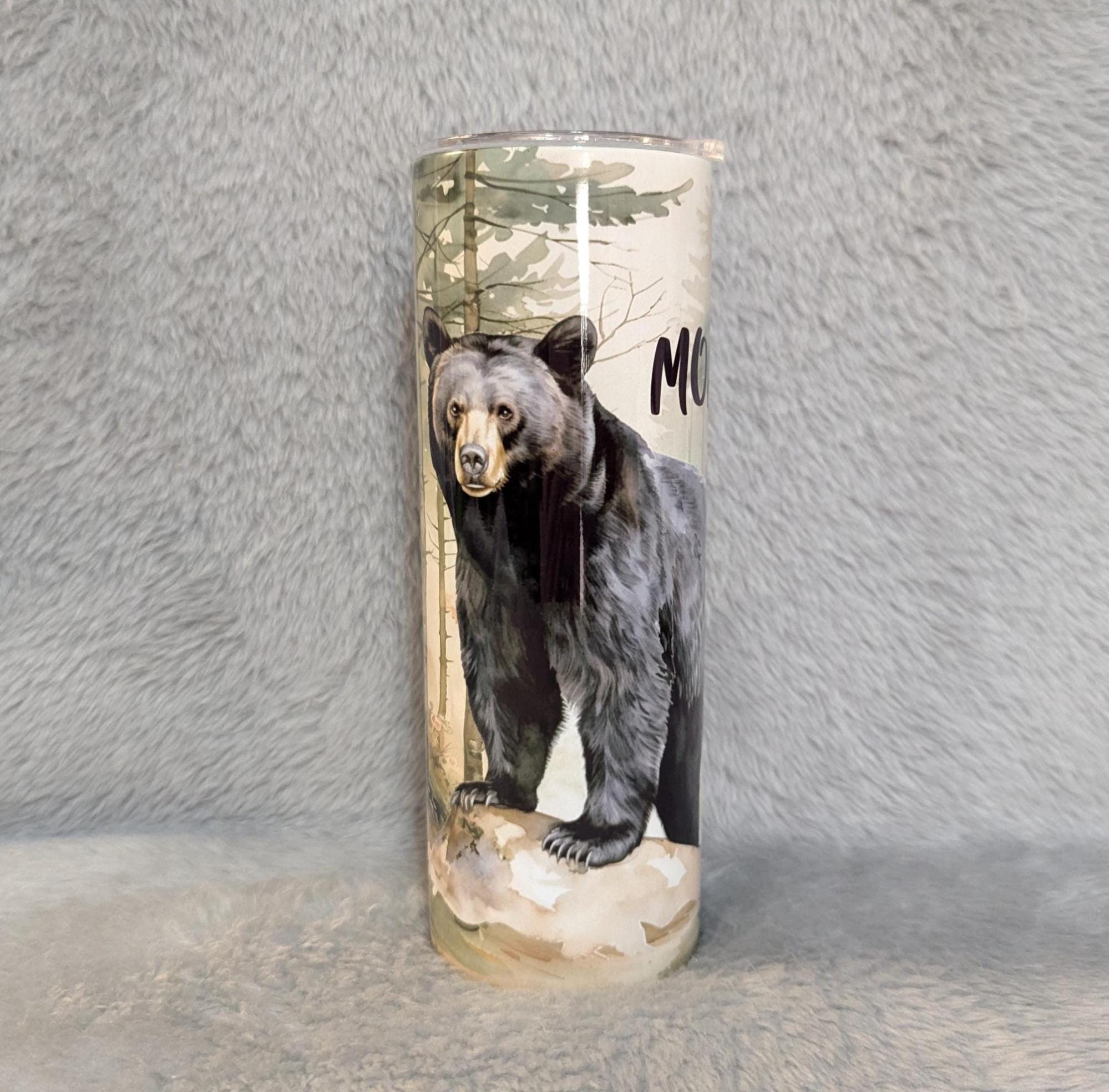 Black Bear Tumbler Can Be Personalized, Great Gift For Any Bear Lover, 20oz Tumbler With Straw - Hot Or Cold Drinks