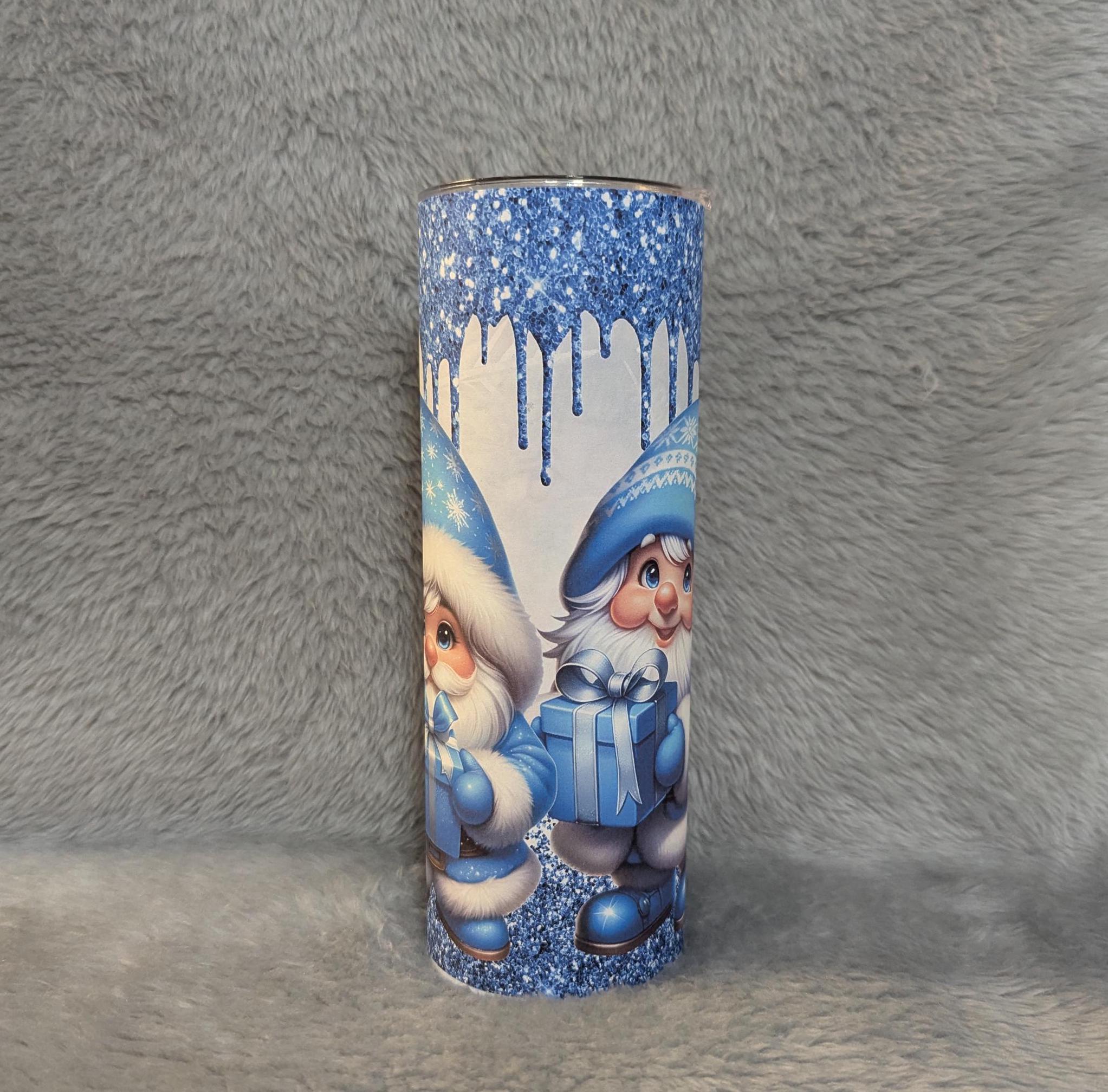 Christmas Gnome Tumbler Can Be Personalized, Includes A Reusable Straw, Winter Gnomes Tumbler, Great For Hot and Cold Beverages