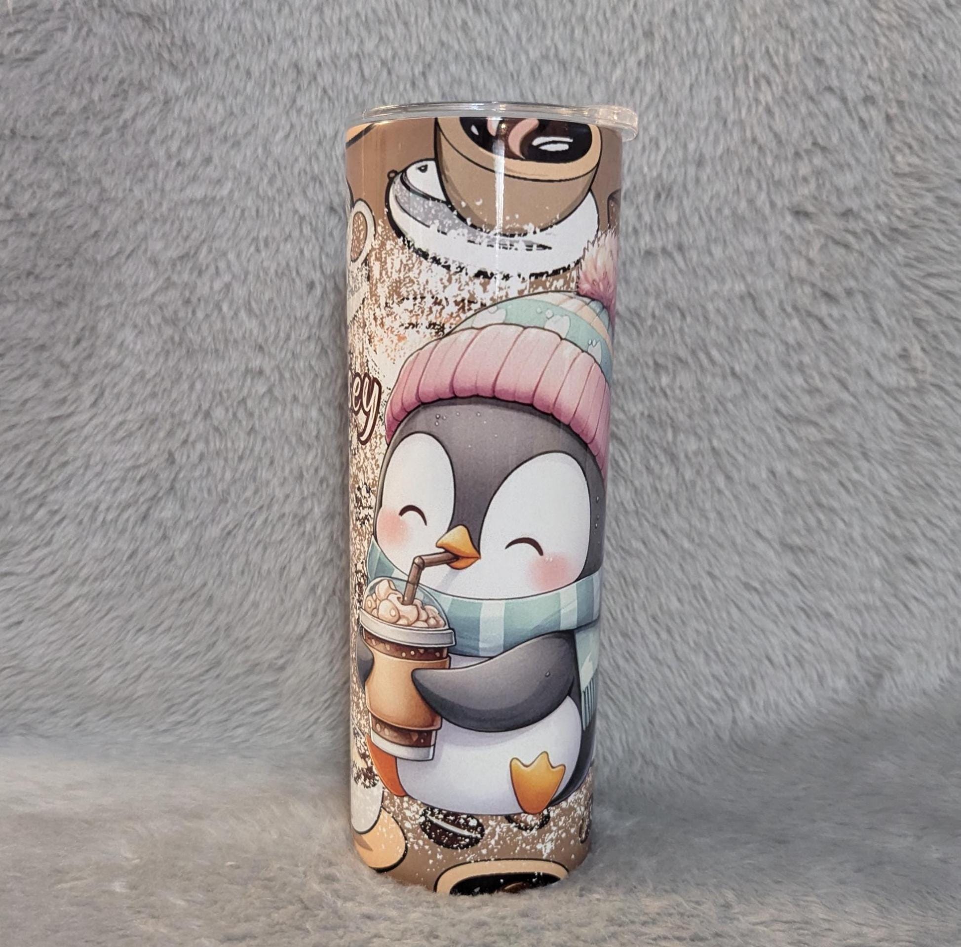 Cute Coffee Penguin Tumbler Can Be Personalized, Cup With Name, Penguin Lover Gift, Great For Everyday Use - Hot Or Cold Drinks