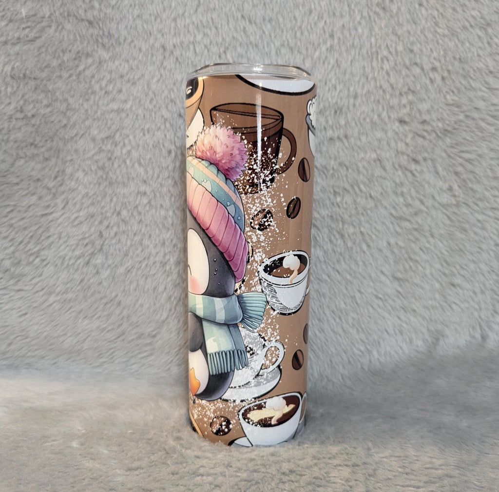 Cute Coffee Penguin Tumbler Can Be Personalized, Cup With Name, Penguin Lover Gift, Great For Everyday Use - Hot Or Cold Drinks