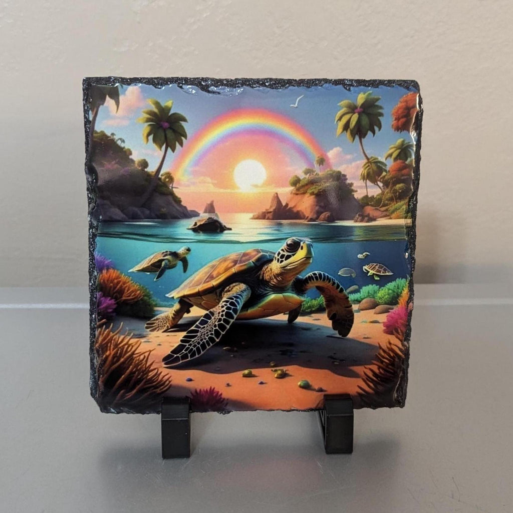 Slate Turtle Picture With Display Legs