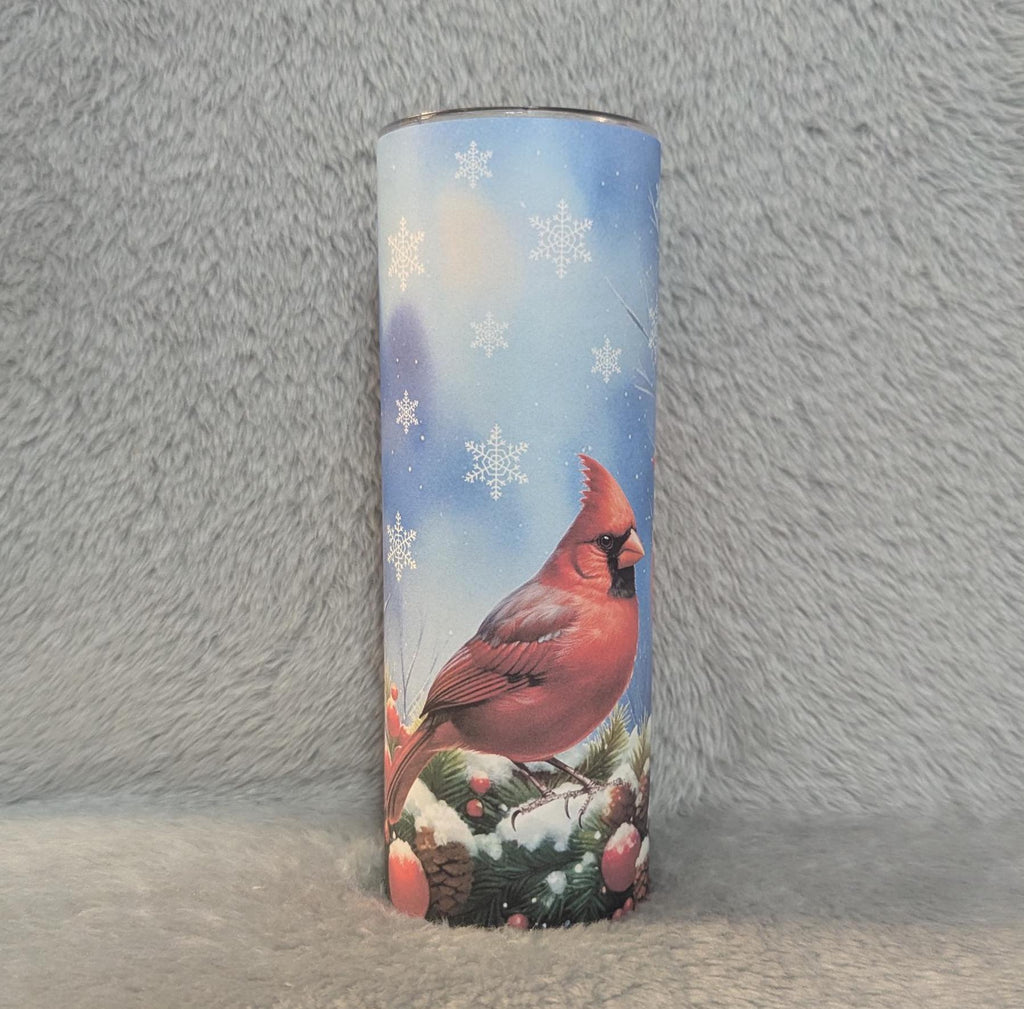 Winter Cardinal Tumbler Can Be Personalized, Cardinal Bird Cup, Personalized Tumbler, Bird Lovers Gift, Bird Lovers Cup, Bird Cup With Name