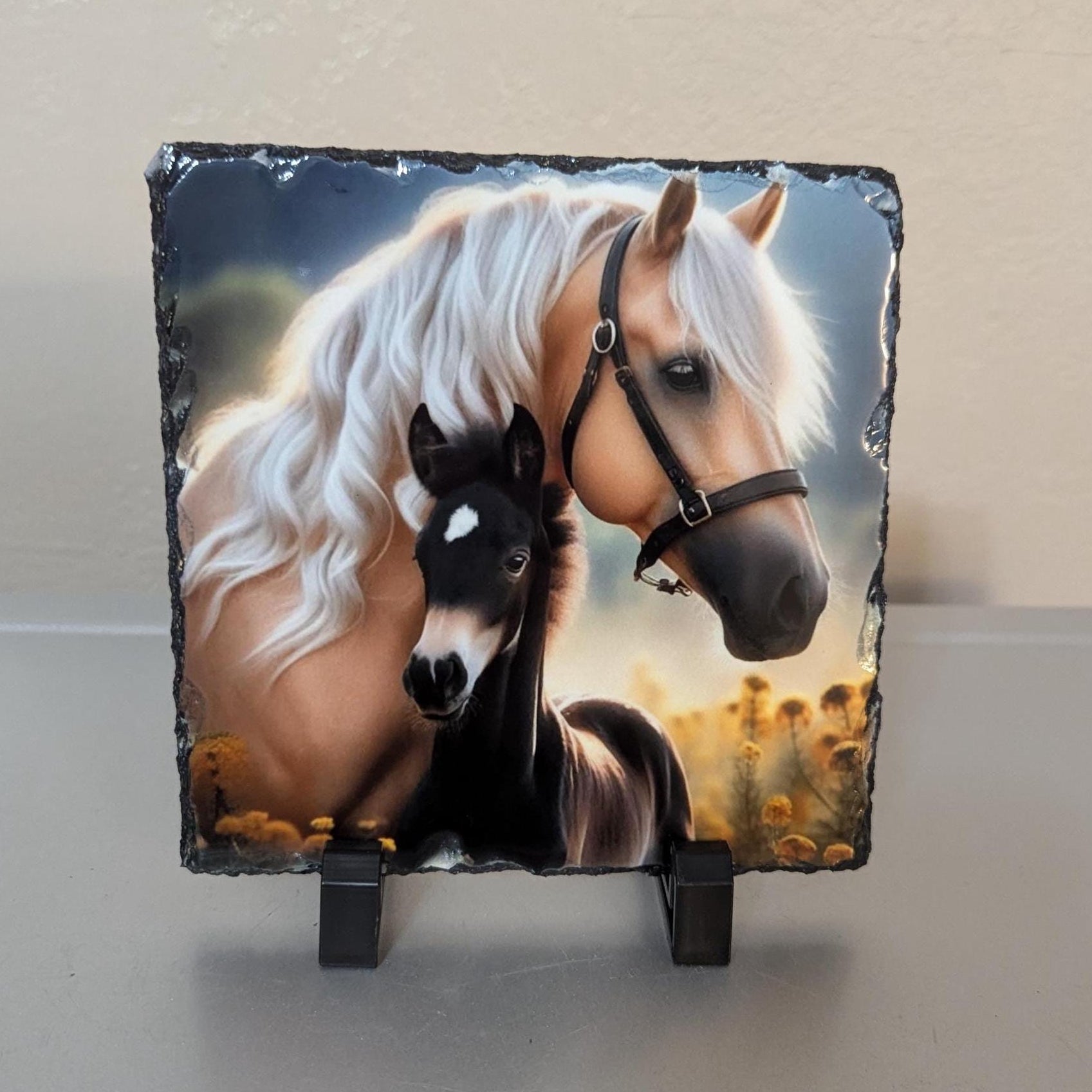 Slate Horse Picture With Display Legs