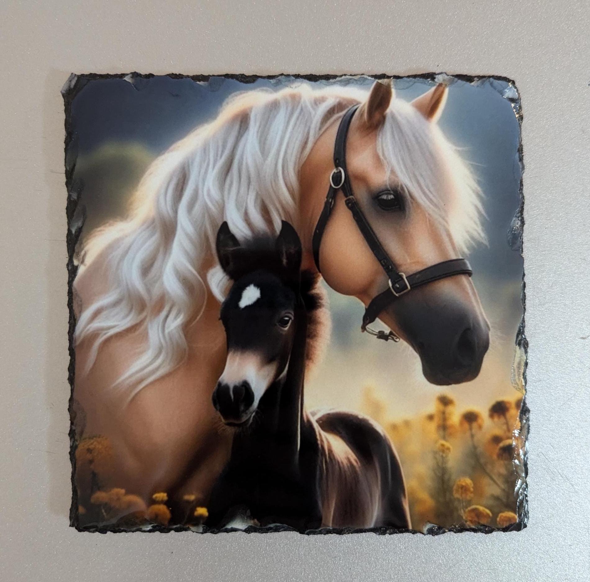 Slate Horse Picture With Display Legs